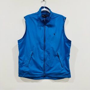 Polo Golf Ralph Lauren Vest Large Blue Full Zip Windbreaker Mesh Lined Jacket